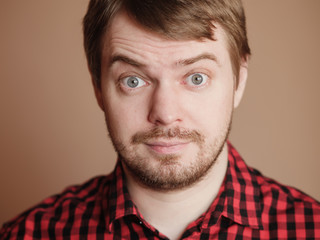 Obraz premium Man with surprised face.