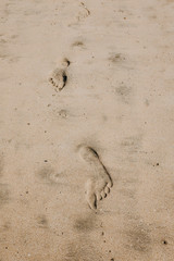 footprints on the beach