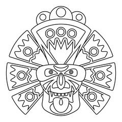 Line african mask vector isolated on white background