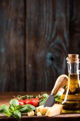 Spaghetti Napoli ingredients for cooking