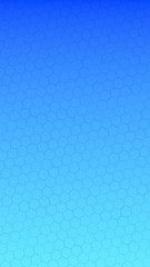 Translucent honeycomb on a gradient blue sky background. Perspective view on polygon look like honeycomb. Isometric geometry. Vertical image orientation. 3D illustration
