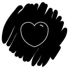 Heart icon. Vector illustration on black background