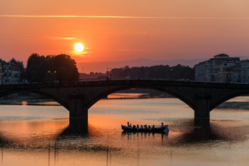 Coucher de soleil romantique &agrave; Florence