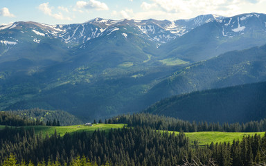 landscape in the mountains - view on Chornogora in Ukrainian Carpathians