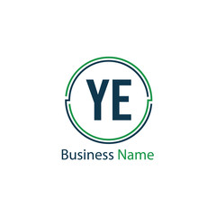 Initial Letter YE Logo Template Design