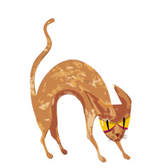 spooky red cat  - Halloween vector caracter