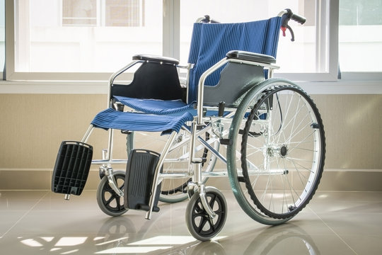 A wheelchair with a window