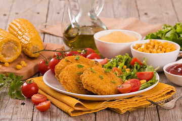Corn burgers.