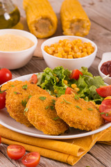 Corn burgers.