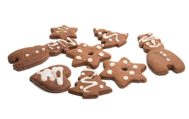ginger christmas cookies isolated