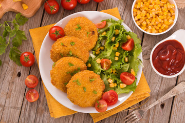 Corn burgers.