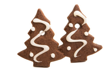 ginger christmas cookies isolated