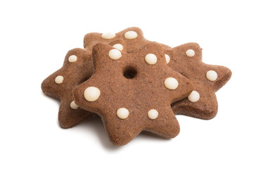 ginger christmas cookies isolated