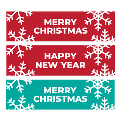 Christmas and New Year vintage vector banner. Winter banners of set vector with snowflakes