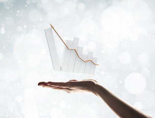 Concept of financial growth and progress by increasing arrow in 