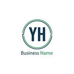 Initial Letter YH Logo Template Design