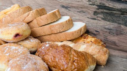 Bread food on the wood chopping board for sale