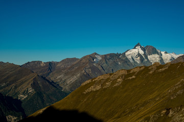 Der Gipfel des höchsten Berges von Österreich, dem Großglockner in den hohen Tauern.