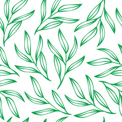Vector pattern with leaves and twigs