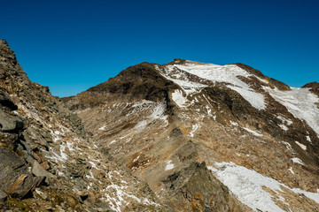 Der Gipfel des Hocharn in den hohen Tauern in Österreich