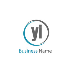Initial Letter YI Logo Template Design