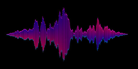 Abstract music background sound waves for equalizer. Digital waveform design. Vector illustration.
