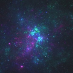 Computer Generated Nebula of Color Fractal Background Wallpaper
