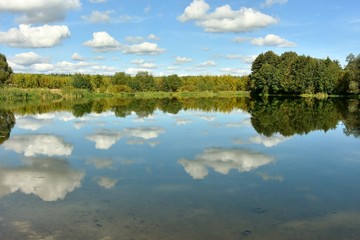 lake with clouds