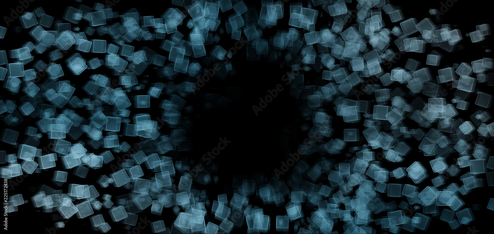 Poster futuristic blockchain technology concept. digital rectangle cube blocks connection with others with 