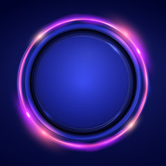 Vector neon frame.Neon fantastic circle.