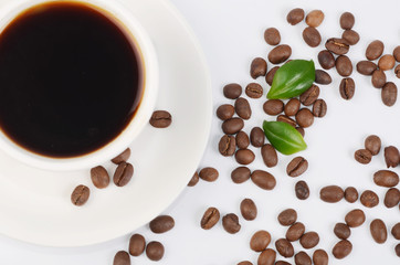 Coffee beans in a cup
