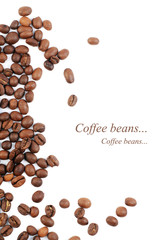 The coffee beans isolated on white