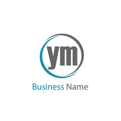 Initial Letter YM Logo Template Design