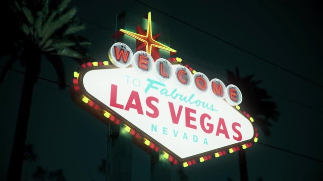 Las Vegas Sign At Night, Crash Pan, Left To Right