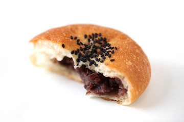 フランス あんパン アンパン おやつ クローズアップ 白背景