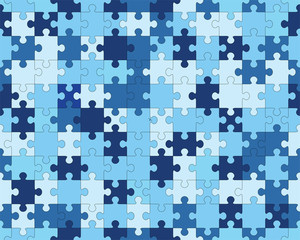 Separate pieces of colorful puzzle, seamless illustration