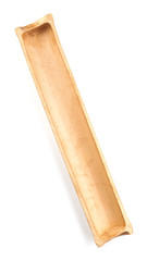 Cut dry bamboo stalk on white background, top view