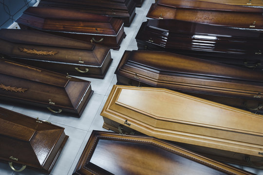 Luxurious wooden coffins