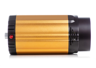 Studio flash equipment on white background isolation