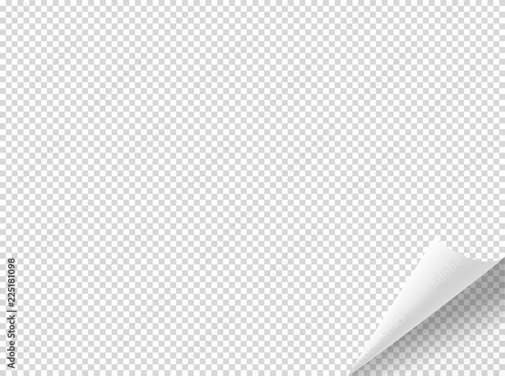Poster Bending paper vector mockup. Vector object isolated on transparent background