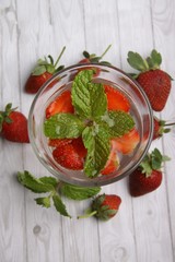 Strawberries infused water