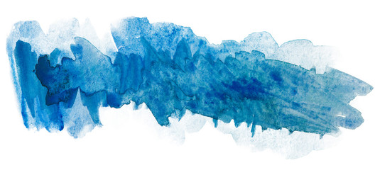 blue watercolor stain. Design element with water splashes with paint