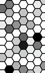 Black honeycomb with a gradient color. Isometric geometry. 3D illustration