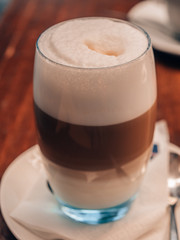 latte machiatto in a cafe