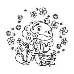 Cute school kid ready to education.