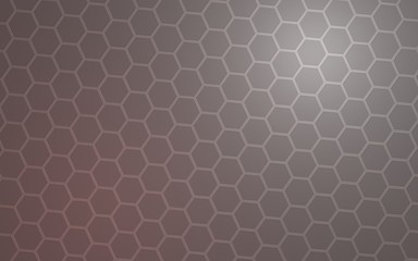 Honeycomb with color lighting, on a gray background. Perspective view on polygon look like honeycomb. Isometric geometry. 3D illustration