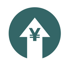 Obraz premium Cost symbol increase icon. Vector symbol image isolated on background