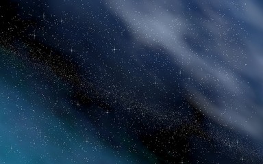 Fototapeta premium Colorful and beautiful space background. Outer space. Starry outer space texture. Templates, blue background. 3D illustration