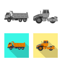 Isolated object of build and construction icon. Set of build and machinery stock symbol for web.