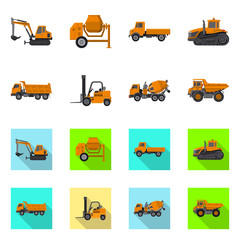 Obraz na płótnie Canvas Isolated object of build and construction icon. Collection of build and machinery vector icon for stock.